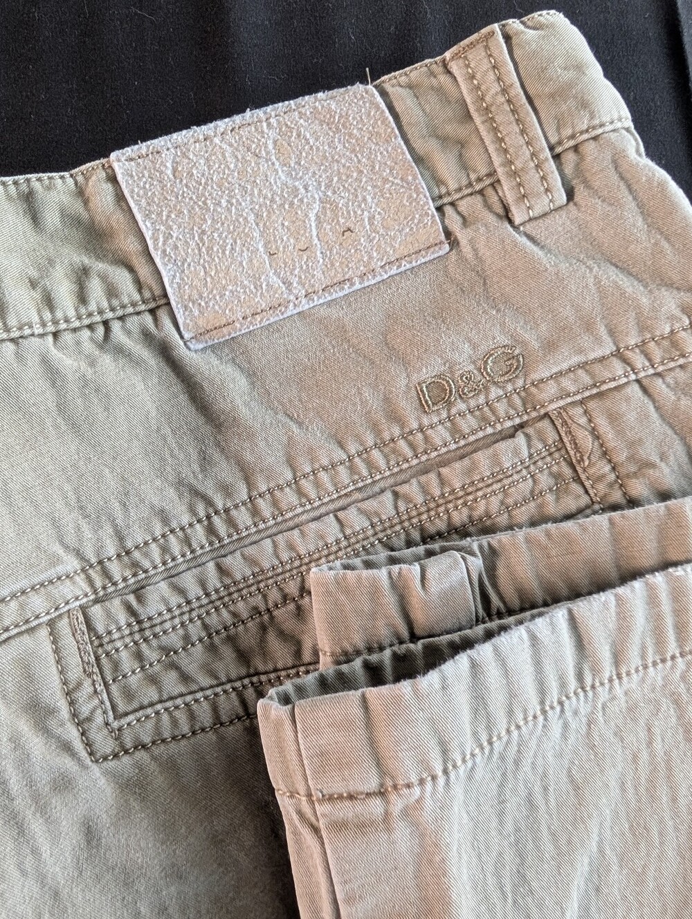 D&G Men’s Tan Khaki Cotton Chinos with Embroidered Logo 40 X 30
